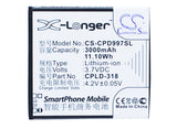Battery for Coolpad 9080W CPLD-318 3.7V Li-ion 3000mAh / 11.10Wh