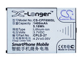 Battery for Coolpad 6168H CPLD-27 3.7V Li-ion 1400mAh / 5.18Wh