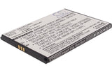 Battery for MetroPCS Quattro 4G BAT1131, CPLD-74 3.7V Li-ion 1200mAh / 4.44Wh