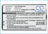 Battery for Coolpad F668 CPLD-37 3.7V Li-ion 1200mAh / 4.4Wh