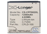 Battery for Coolpad 8020 plus CPLD-105 3.7V Li-ion 1250mAh / 4.63Wh