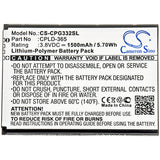 Battery for Coolpad 3320A CPLD-365 3.8V Li-Polymer 1500mAh / 5.70Wh