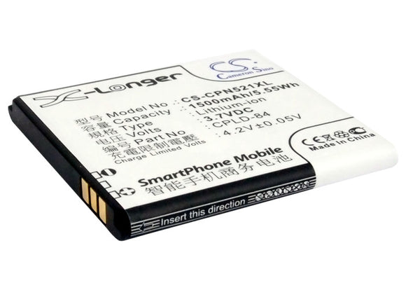 Battery for Coolpad 5210 CPLD-84 3.7V Li-ion 1500mAh / 5.55Wh