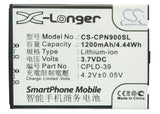 Battery for Coolpad N900S CPLD-39 3.7V Li-ion 1200mAh / 4.44Wh