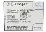 Battery for Coolpad 8106 CPLD-80, W706 3.7V Li-ion 1250mAh / 4.62Wh