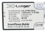Battery for Coolpad W708 W708 3.7V Li-ion 1300mAh / 4.81Wh