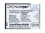 Battery for Coolpad 8713 CPLD-140 3.8V Li-ion 2000mAh / 7.60Wh
