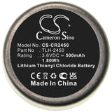 Battery for Testo 184-T4 TLH-2450 3.6V Li-SOCl2 500mAh / 1.80Wh
