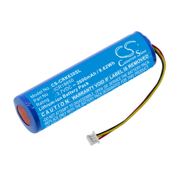 Battery for Corsair K63 ICR18650 3.7V Li-ion 2600mAh / 9.62Wh
