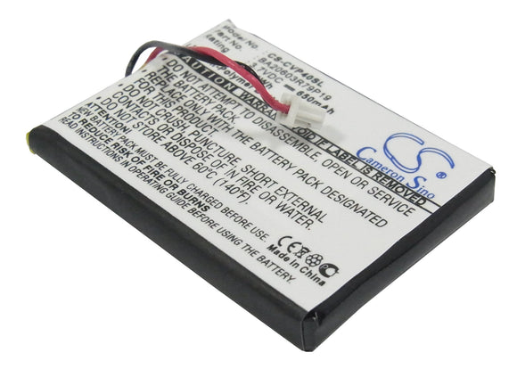 Battery for Creative V Plus BA20603R79919 3.7V Li-Polymer 650mAh