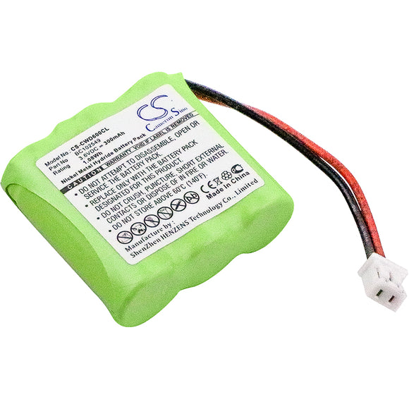 Battery for CABLE & WIRELESS CWD2000 1-32-125C, 300MAH0735, 85H, BC102549 3.6V N