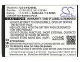 Battery for Cyrus CS20 CYR10022, HE-129384 3.7V Li-ion 3400mAh / 12.58Wh