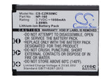 Battery for Casio Exilim EX-ZR50 NP-160 3.7V Li-ion 1050mAh / 3.89Wh