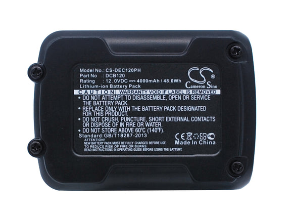 Battery for Dewalt DCT411 DCB120, DCB121, DCB123, DCB125, DCB127 12V Li-ion 4000