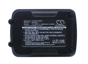 Battery for Dewalt DCHJ062B DCB120, DCB121, DCB123, DCB125, DCB127 12V Li-ion 40