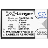 Battery for Doro Primo 401 DBR-800B 3.7V Li-ion 900mAh / 3.33Wh
