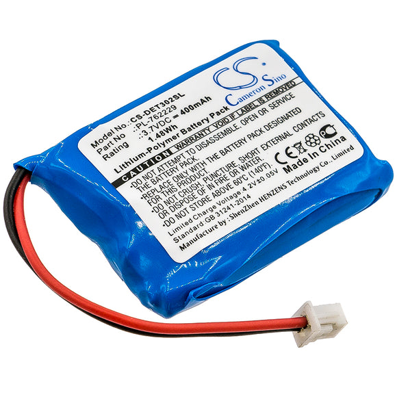 Battery for Educator ET-300TSTransmitter PL-762229, V2015-E05 3.7V Li-Polymer 40