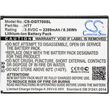 Battery for Doogee T7 HT7 3.8V Li-ion 2200mAh / 8.36Wh