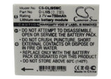 Battery for Pentax Optio M85 D-LI95 3.7V Li-ion 700mAh