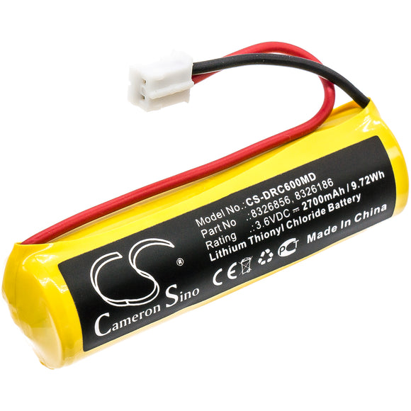 Battery for Drager PAC 6500 8326186, 8326856 3.6V Li-SOCl2 2700mAh / 9.72Wh