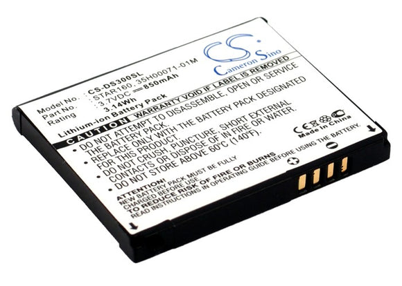 Battery for Cingular 3125 STAR160 3.7V Li-ion 850mAh / 3.14Wh