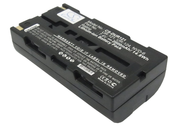 Battery for Sanyo Xacti NV-KD100 NVP-D6, UR-121, UR-121D, UR-124, UR-124D 7.4V L