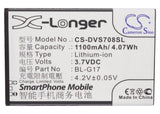 Battery for DOOV S708 BL-G17 3.7V Li-ion 1100mAh / 4.07Wh