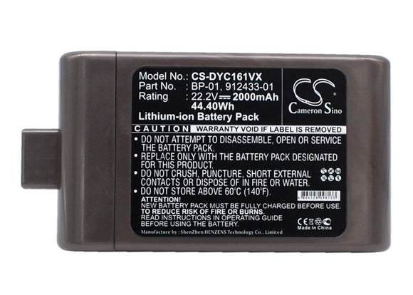 Battery for Dyson DC16 Animal 12097, 912433-01, 912433-03, 912433-04, BP-01 22.2