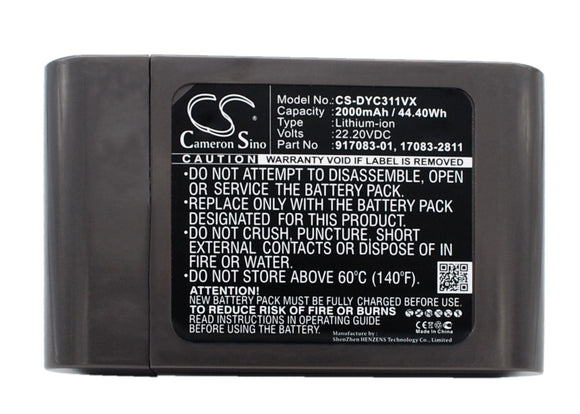 Battery for Dyson DC44 Animal Fuchsia 17083-2811, 17083-4211, 17083-5010, 18172-