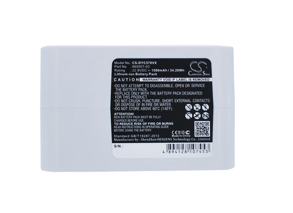 Battery for Dyson DC56 202932-02, 917083-01, 965557-03, Type-B 22.8V Li-ion 1500