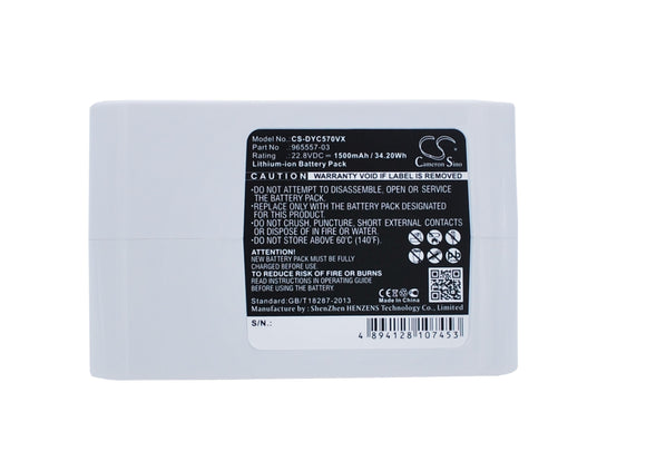 Battery for Dyson DC35 202932-02, 917083-01, 965557-03, Type-B 22.8V Li-ion 1500