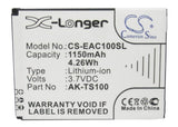 Battery for Emporia TELME TS100 AK-TS100 3.7V Li-ion 1150mAh / 4.26Wh