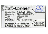 Battery for Emporia VF1C AK-RL1, AK-RL1 (V1.0) 3.7V Li-ion 800mAh / 2.96Wh