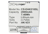 Battery for Emporia AK-V21 40427, AK-V20, AK-V21 3.7V Li-ion 2000mAh / 7.40Wh
