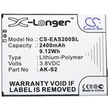 Battery for Emporia Smart 2 AK-S2 3.8V Li-Polymer 2400mAh / 9.12Wh