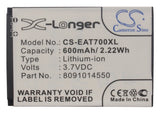 Battery for ITT Easy 7 8091014550 3.7V Li-ion 600mAh / 2.22Wh