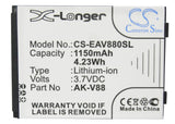 Battery for Emporia V88 AK-V88, AK-V88(V1.0) 3.7V Li-ion 1150mAh / 4.26Wh