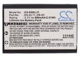 Battery for Nikon Coolpix S560 EN-EL11 3.7V Li-ion 680mAh / 2.5Wh