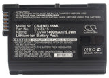 Battery for Nikon D810A EN-EL15, EN-EL15A, EN-EL15B 7V Li-ion 1400mAh / 9.80Wh