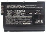 Battery for Nikon D610 EN-EL15, EN-EL15A, EN-EL15B 7V Li-ion 1400mAh / 9.80Wh