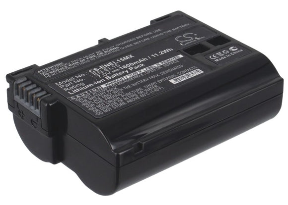 Battery for Nikon 1 V1 EN-EL15, EN-EL15A 7V Li-ion 1600mAh / 11.20Wh