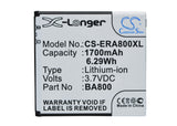 Battery for Sony Ericsson Xperia S BA800 3.7V Li-ion 1700mAh / 6.29Wh