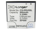 Battery for Sony Ericsson E16 EP500 3.7V Li-ion 900mAh / 3.33Wh