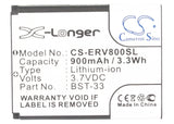 Battery for Sony Ericsson Yari BST-33 3.7V Li-ion 900mAh / 3.33Wh