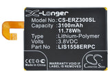 Battery for Sony Ericsson Pegasus Maki LIS1558ERPC 3.8V Li-Polymer 3100mAh / 11.
