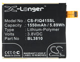 Battery for Fly IQ4415 Quad BL3810 3.8V Li-Polymer 1550mAh / 5.89Wh