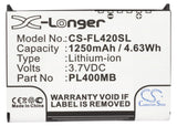 Battery for Pharos PTL535v PZX65 3.7V Li-ion 1250mAh / 4.63Wh