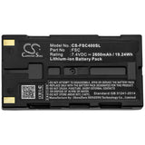 Battery for Fuji Portaflow-C Ultrasonic Flow FSC 7.4V Li-ion 2600mAh / 19.24Wh