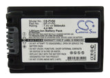Battery for Sony HDR-XR106 NP-FV50 7.4V Li-ion 600mAh
