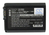 Battery for Sony Mirrorless  Alpha A6000 NP-FW50 7.4V Li-ion 1080mAh / 7.99Wh